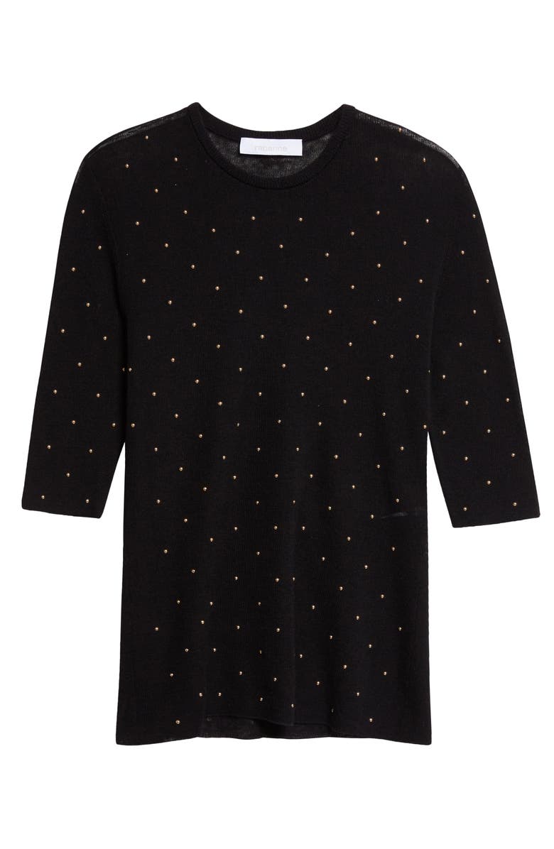 Rabanne Studded Wool Sweater, Main, color, Black