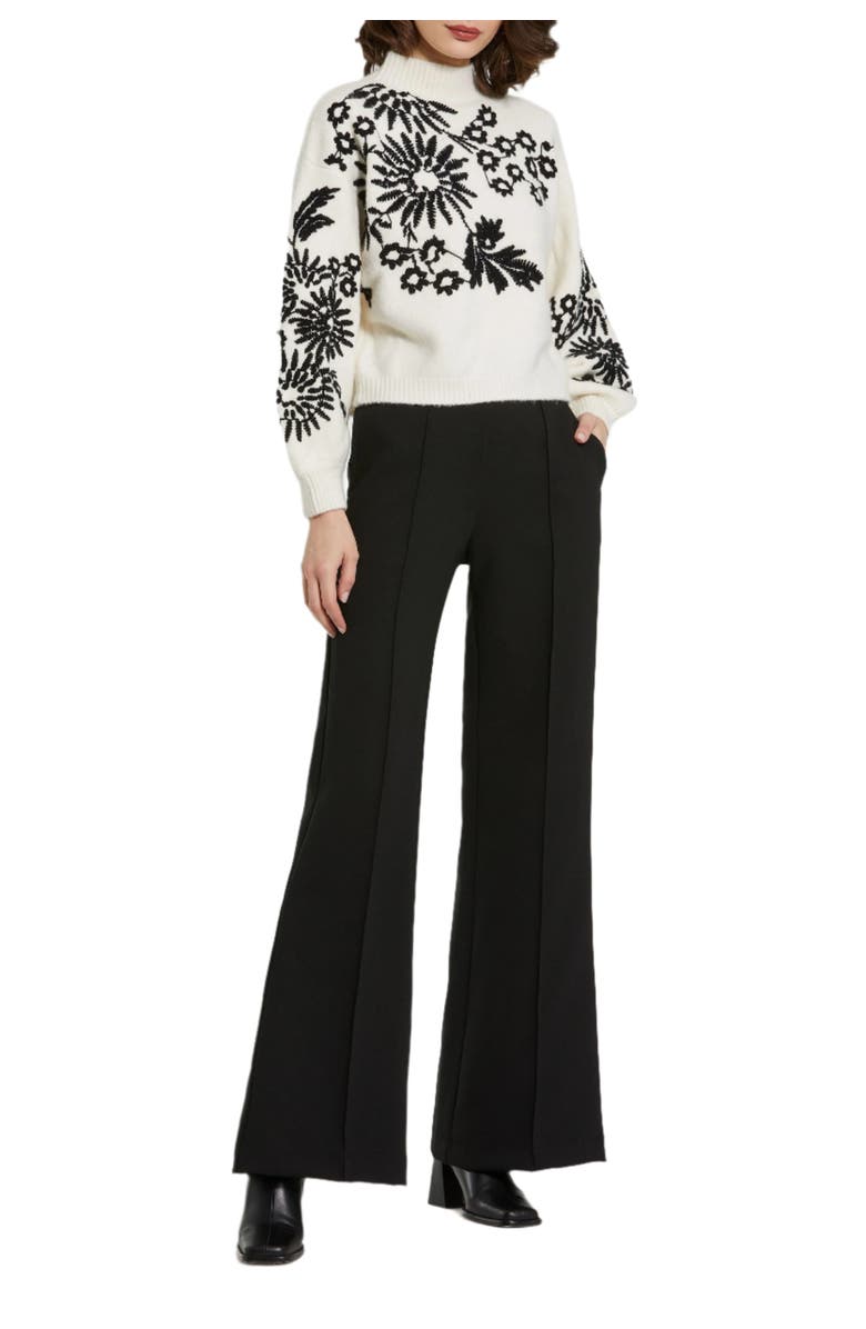 Mac Duggal Classic Crepe Wide Leg High Waisted Trouser Pant, Alternate, color,