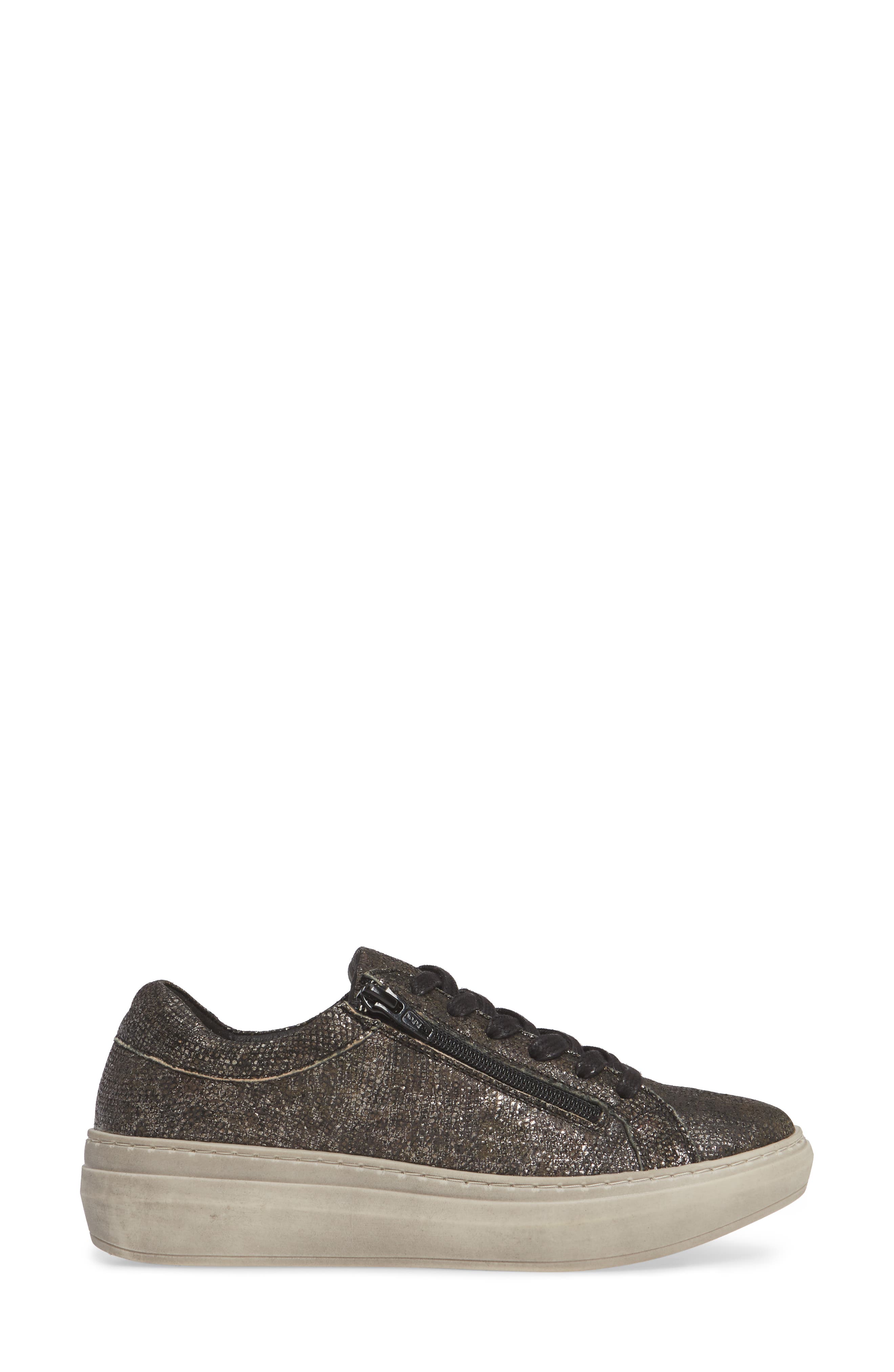 Quantas Zip Sneaker, Alternate, color, GRUNGE BLACK LEATHER