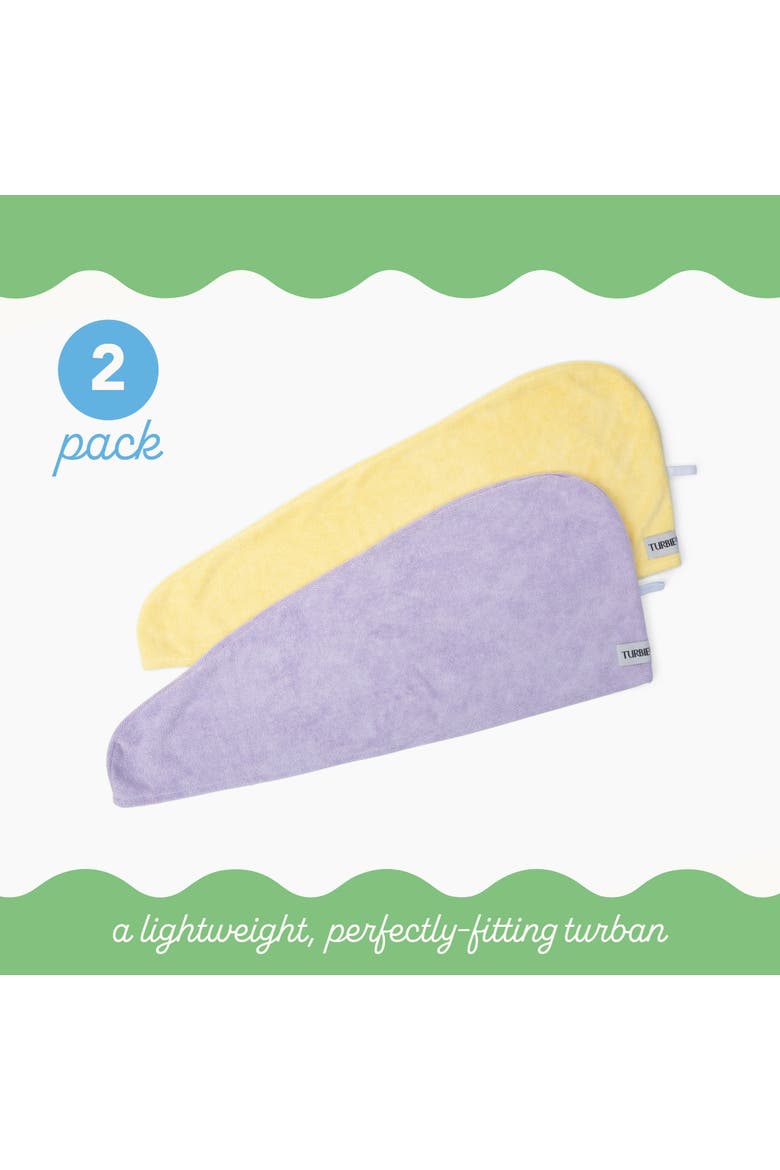 2 Pack Microfiber Hair Towel, for Straight, Wavy, Curly Hair, Alternate, color, Lilac