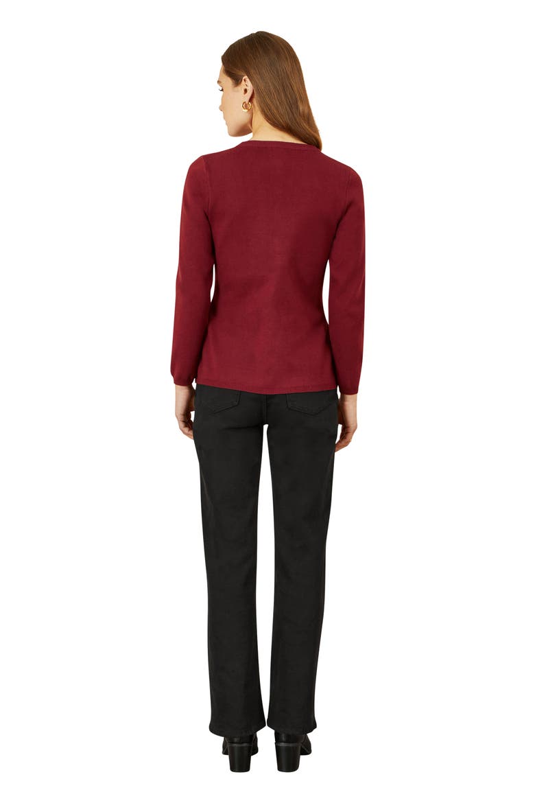 Chic Peplum Button Up Cardigan, Alternate, color, Burgundy
