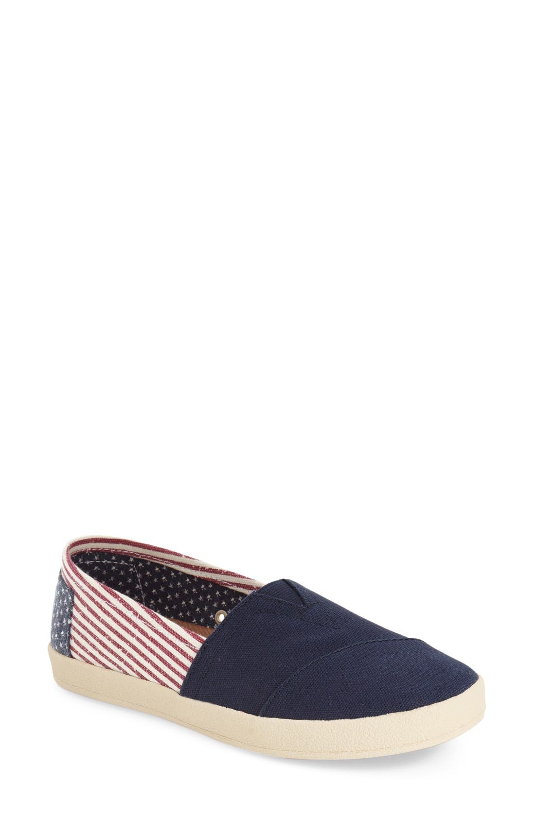 TOMS 'Avalon - American Flag' Slip-On, Main, color, 