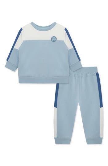 Little Me Colorblock Sweatshirt & Pants Set In Blue