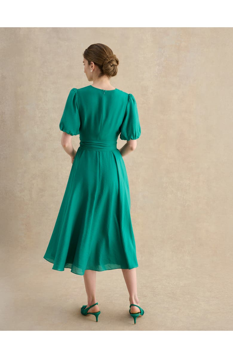 HOBBS LONDON Barrington Tie Waist Midi Dress, Alternate, color, Meadow Green