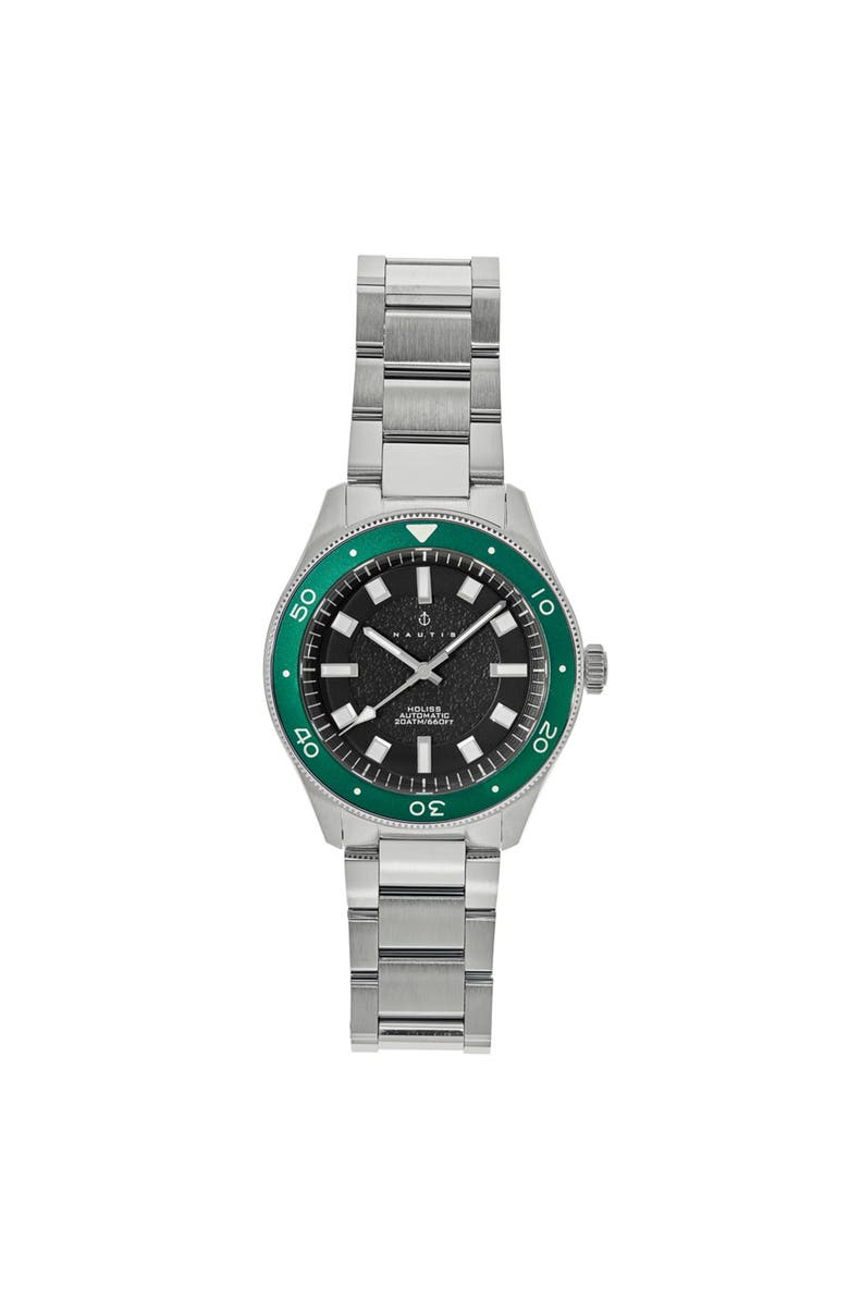 Nautis Holiss Automatic Bracelet Watch, Main, color, Green