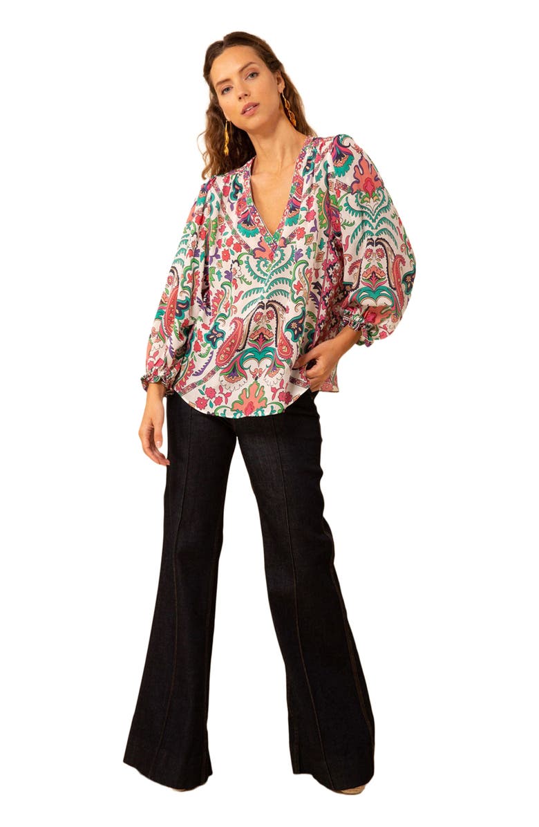 Hale Bob Leila Silk Top, Alternate, color,
