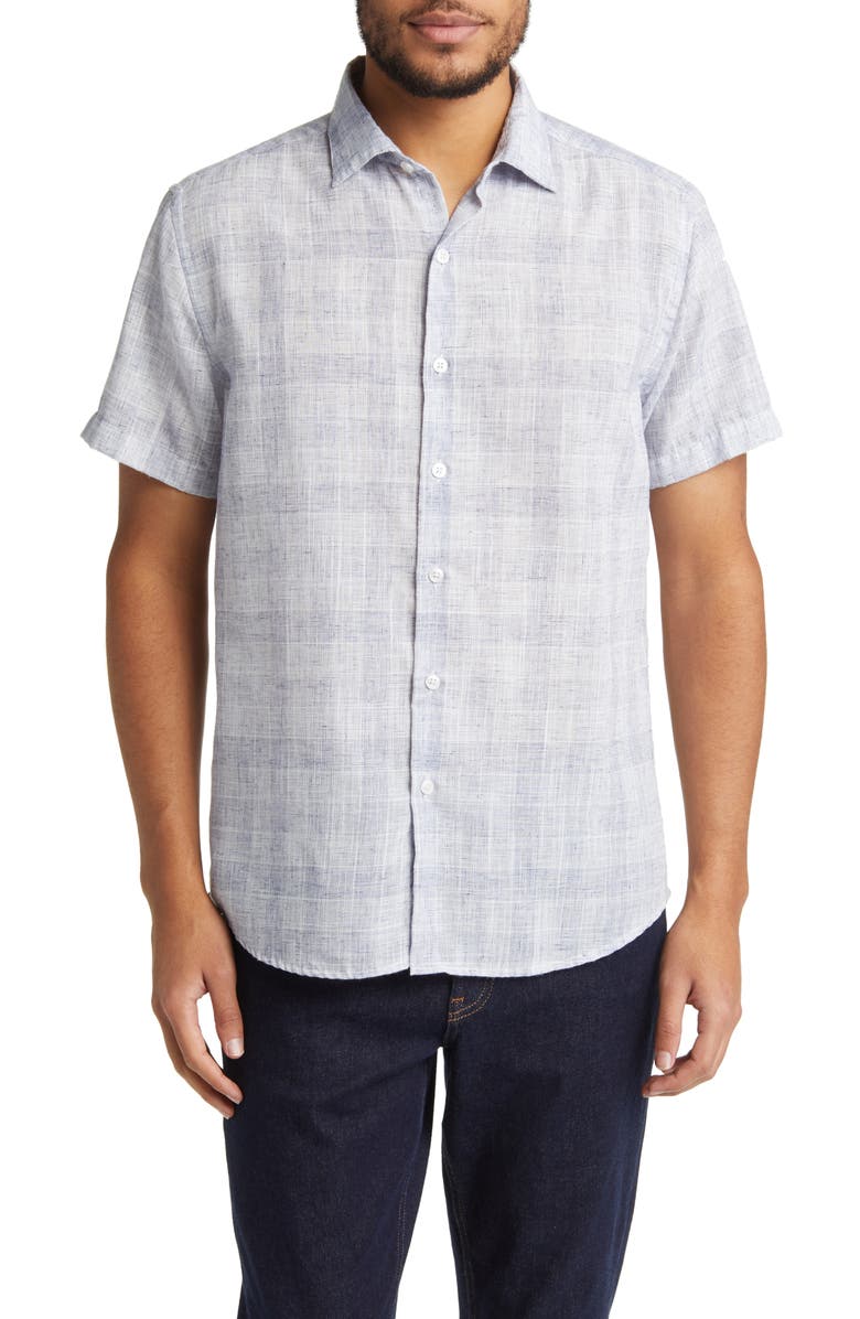Robert Barakett Concourse Short Sleeve Button-Up Shirt, Main, color,
