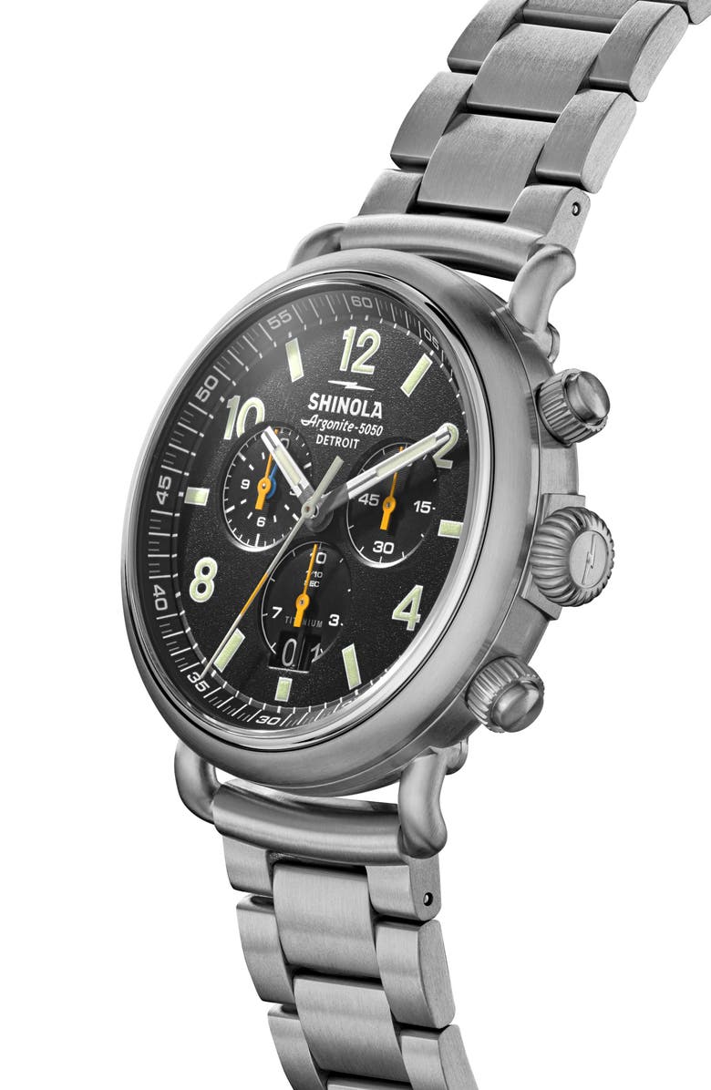 Shinola Runwell Chronograph West Wind Watch Gift Set, 42mm, Alternate, color, Black