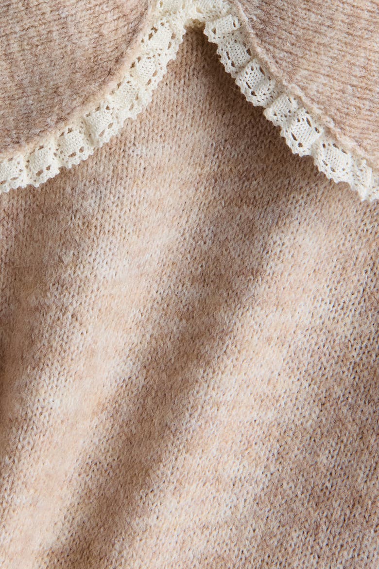 Sweater With Collar, Alternate, color, Light beige