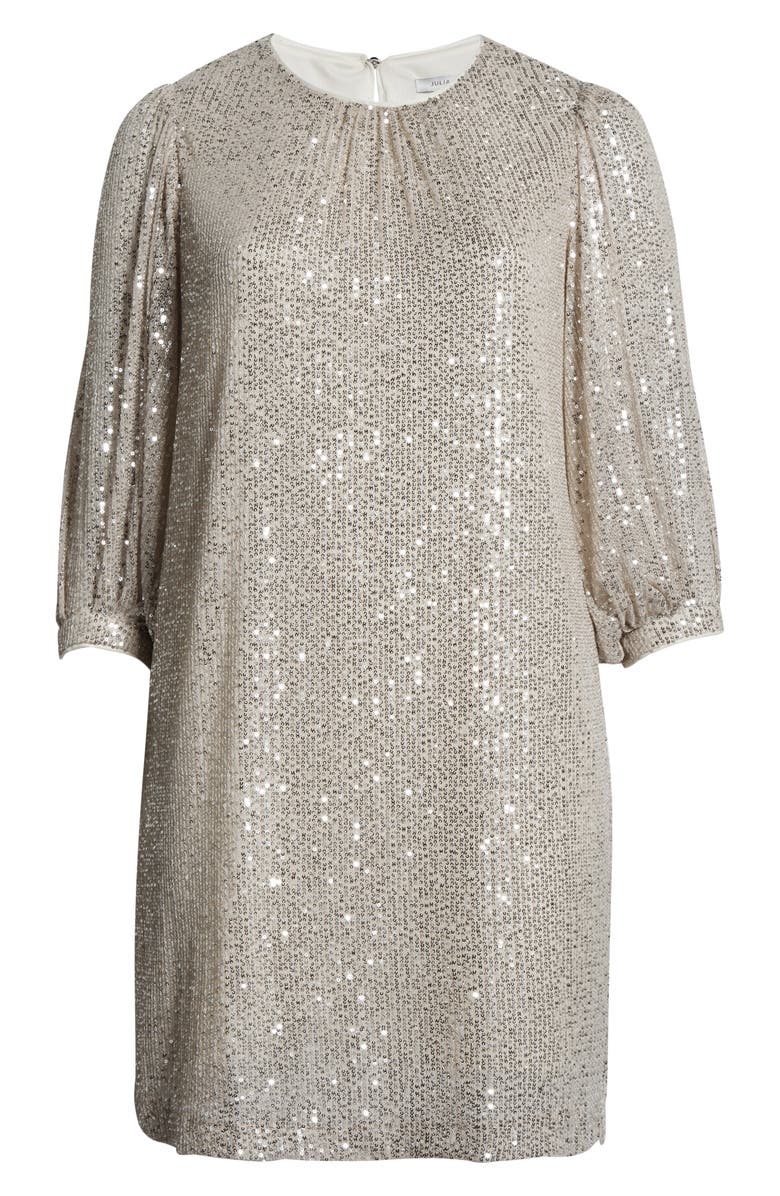 Julia Jordan Sequined Sheath Dress, Alternate, color, Ivory Silver
