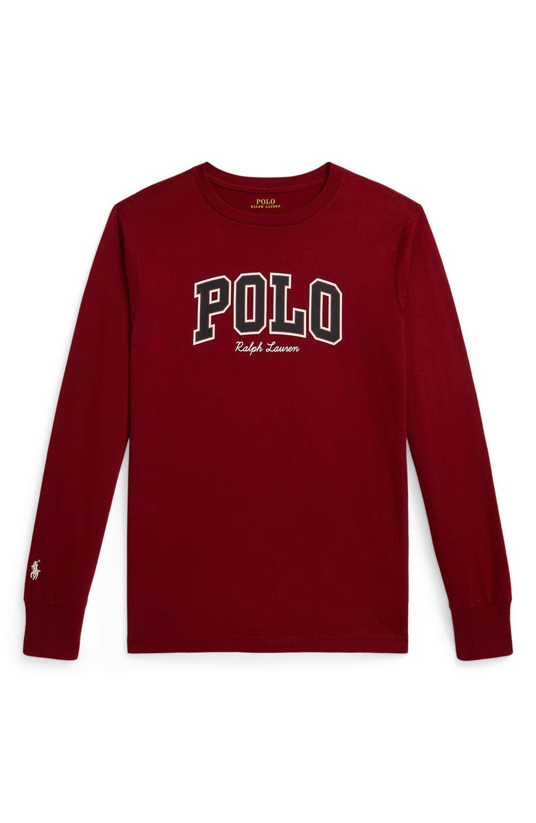 Polo Ralph Lauren Kids' Long Sleeve Cotton Jersey T-Shirt, Main, color, Red