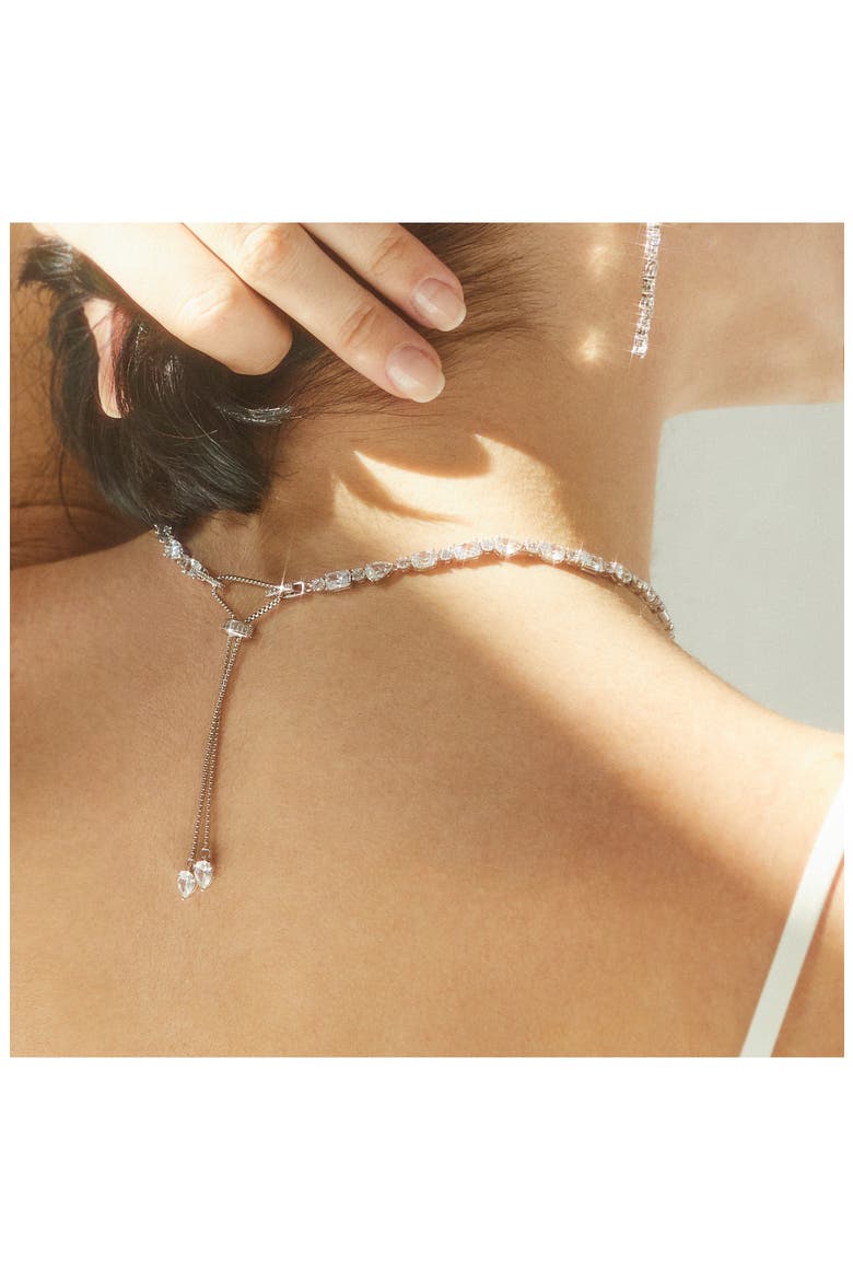 RSVP Cubic Zirconia Choker Necklace, Alternate, color, RHODIUM