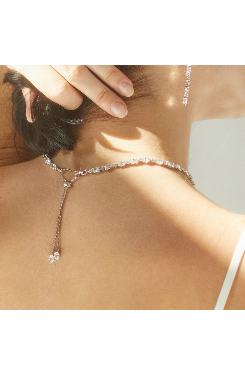 Nadri RSVP Cubic Zirconia Choker Necklace, Alternate, color, Rhodium