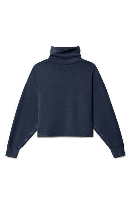Rhone Dreamglow Mock Neck Sweatshirt In Navy Blue