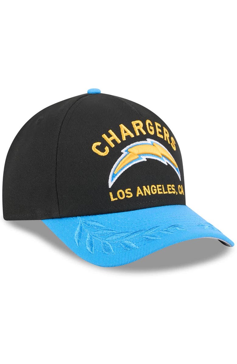New Era Men's New Era Black/Powder Blue Los Angeles Chargers 2025 NFL Draft 9FORTY A-Frame M-Crown Adjustable Hat, Alternate, color, Black