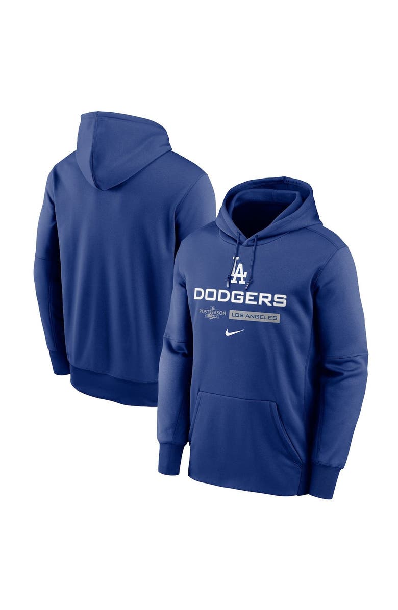 Nike Men's Nike Royal Los Angeles Dodgers 2022 Postseason Authentic Collection Dugout Pullover Hoodie, Main, color, 