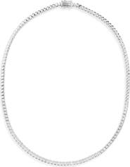 Nordstrom Partial Baguette Cubic Zirconia Frontal Necklace