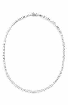 Nordstrom Partial Baguette Cubic Zirconia Frontal Necklace