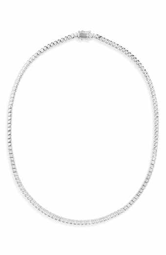 Nordstrom Partial Baguette Cubic Zirconia Frontal Necklace
