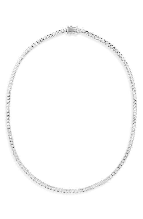 Nordstrom Baguette Cubic Zirconia Bezel Tennis Necklace