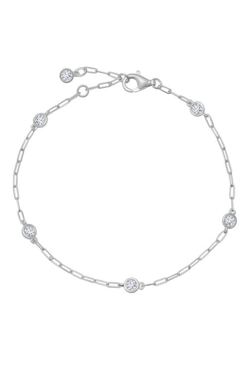 Crislu Aura Cubic Zirconia Station Bracelet In Metallic