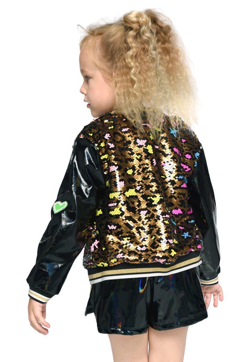 Truly Me Kids' Sequin Heart Faux Leather Skort, Alternate, color, 