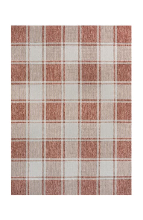 Sabine Traditional Farmhouse Bold Gingham Indoor/Outdoor Area Rug