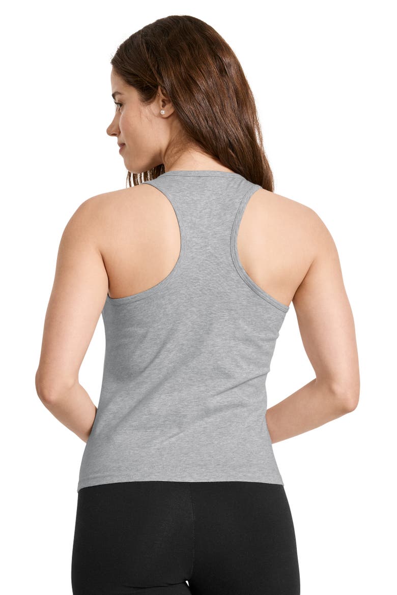 Women's Organic Cotton Stretch Racerback Tank, Alternate, color, Grey Heather