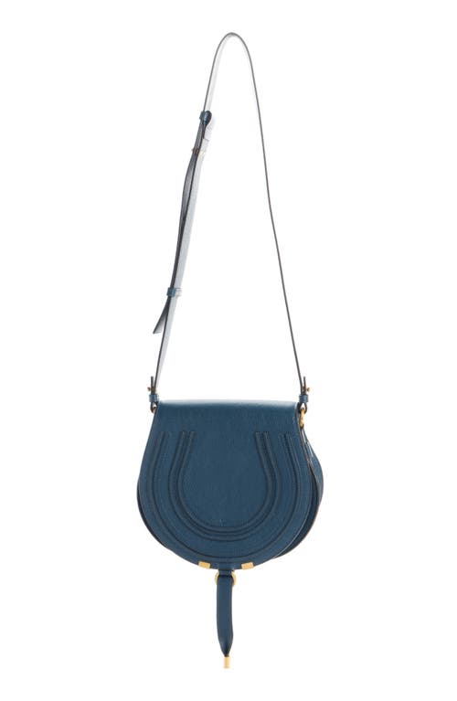 Chloé Large Marcie Leather Crossbody Bag In Blue