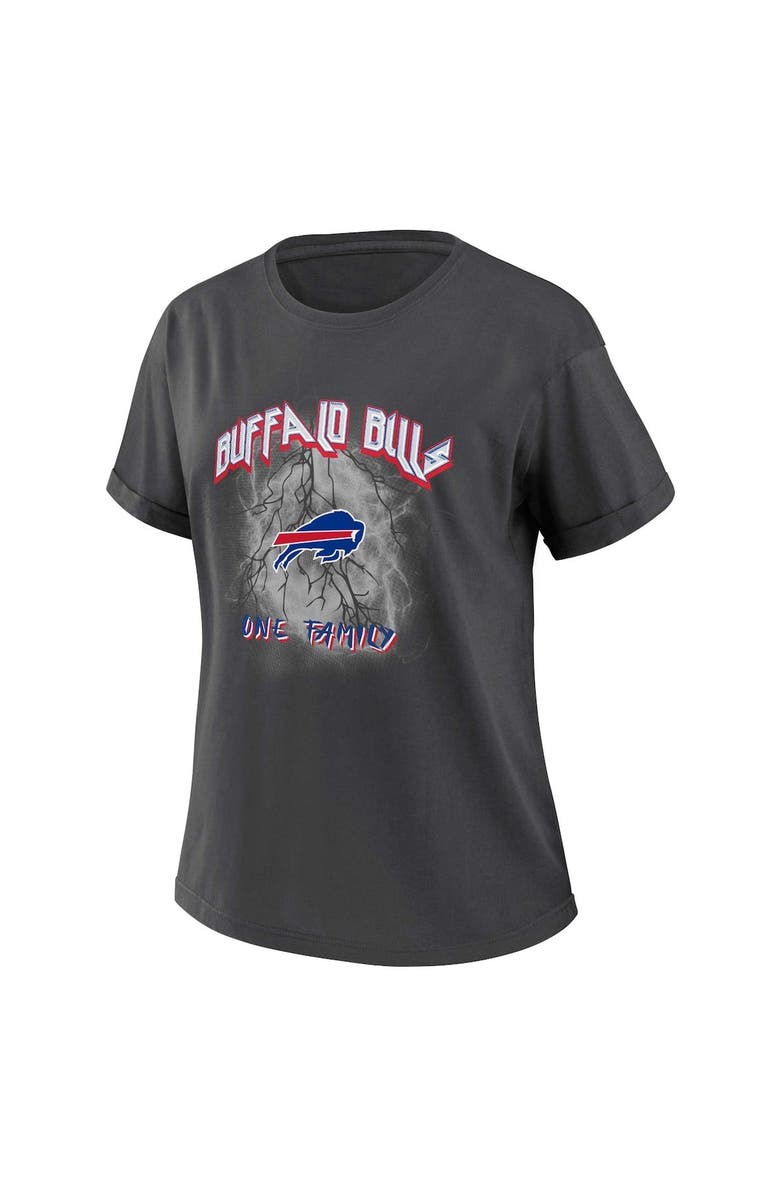WEAR by Erin Andrews Women's WEAR by Erin Andrews Charcoal Buffalo Bills Boyfriend T-Shirt, Alternate, color, 