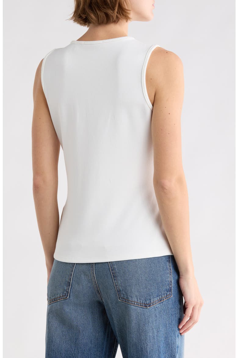 Milano Knit Button Tank, Alternate, color, BONE