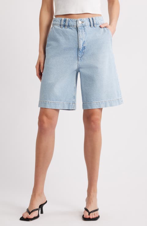 ショートパンツ FRAME Women Shorts  Burmudas WP25DSTB03DE Blue Frame Blue bermuda shorts in regenerated denim | TheDoubleF