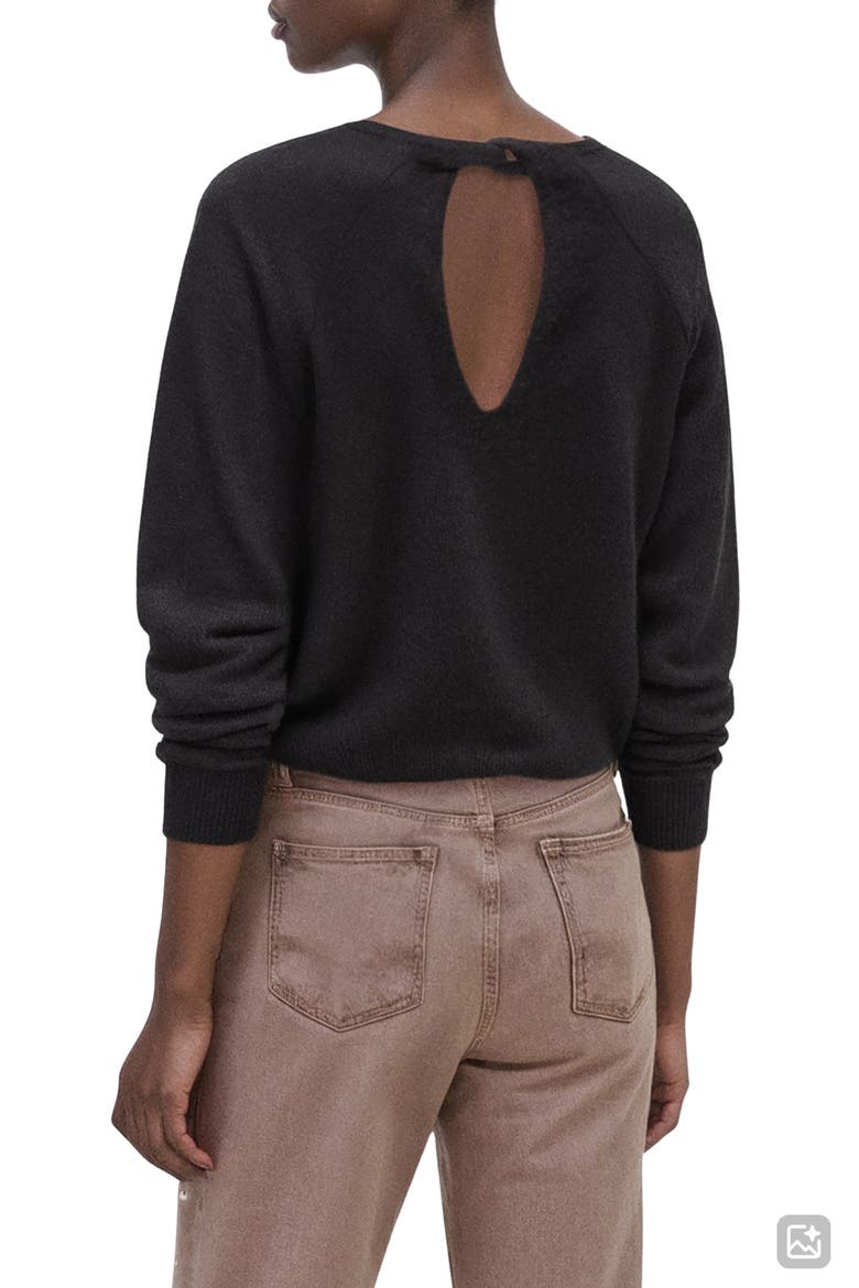 Open Back Sweater, Alternate, color, BLACK