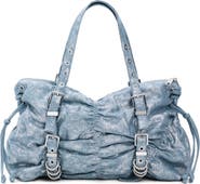 Desigual Ruched Denim Shoulder Bag