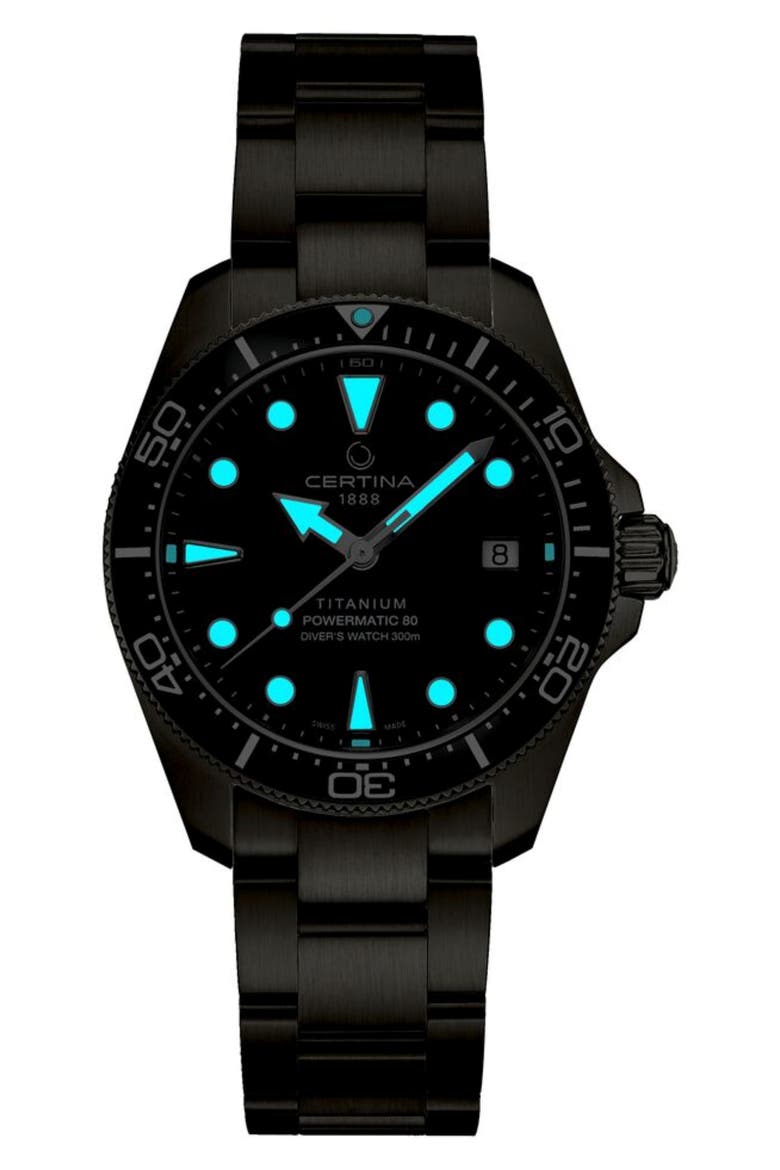 DS Action Automatic Bracelet Watch, 38mm, Alternate, color, TITANIUM / BLACK PINK