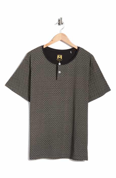 Majestic International Short Sleeve Cotton Henley