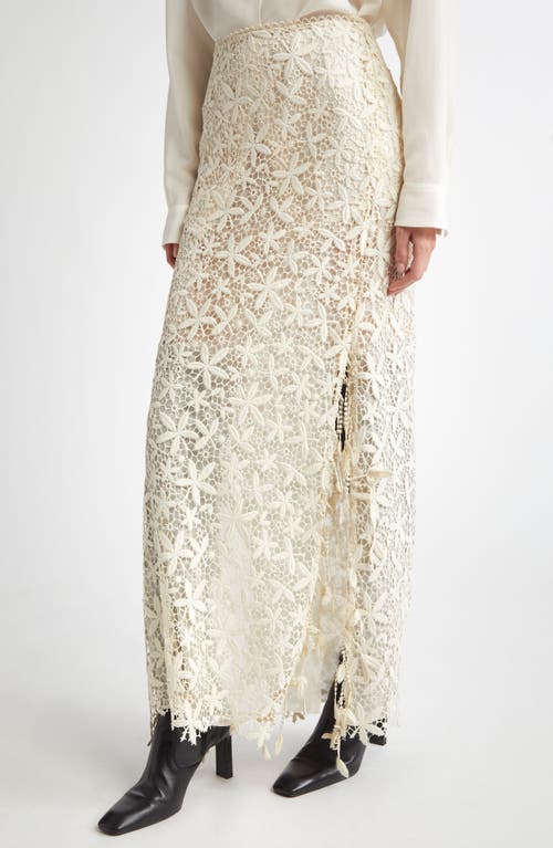 Totême Toteme Guipure Lace Maxi Skirt In White