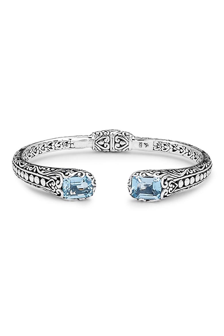 Sterling Silver Blue Topaz Cuff, Main, color, BLUE