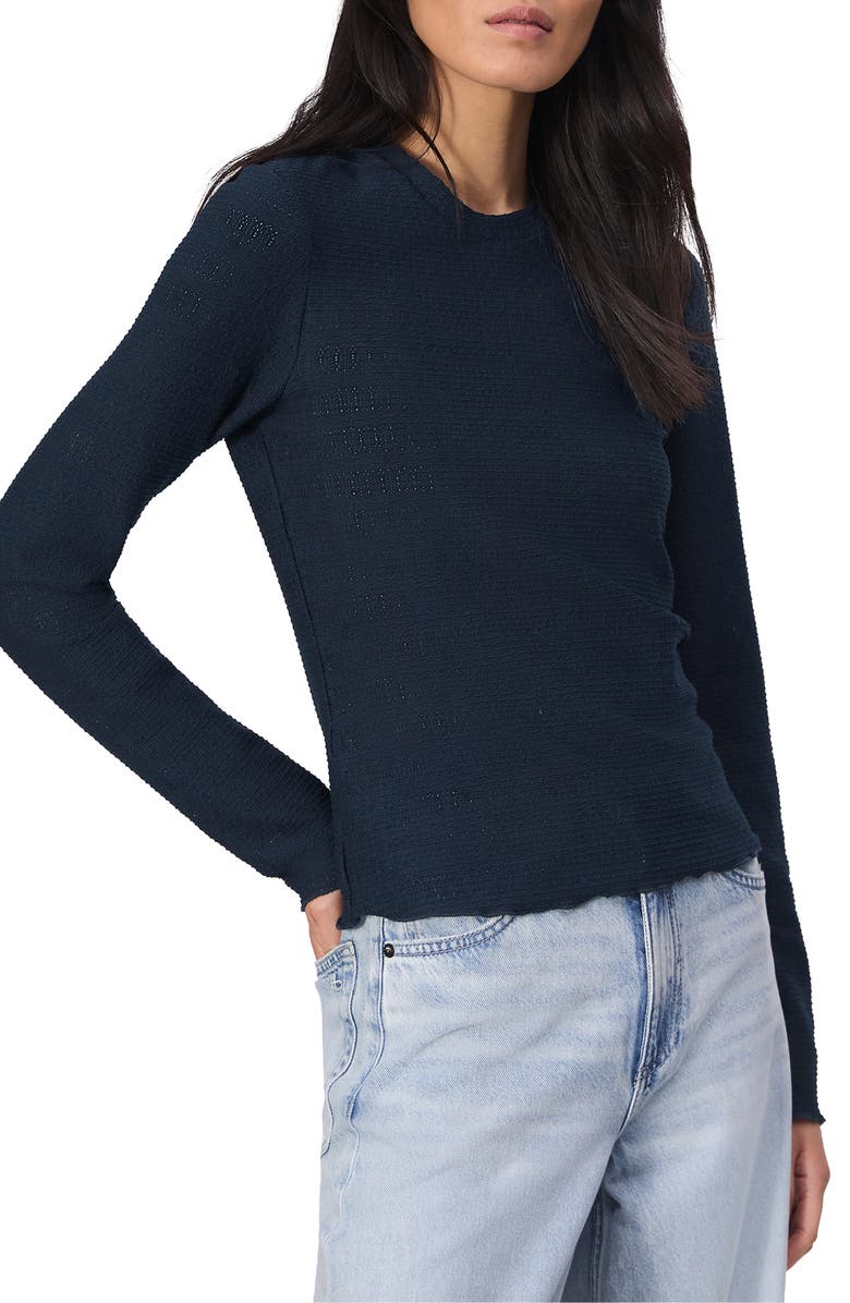 rag & bone Julia Textured Crewneck Top, Alternate, color, Sail