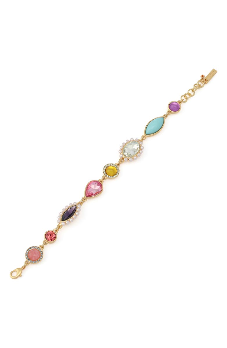 Kurt Geiger London Mix Stone Flex Bracelet, Alternate, color, Gold/ Multi