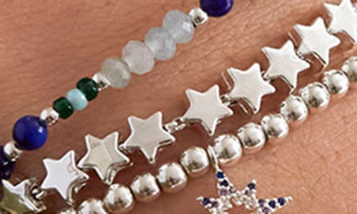 Estella Bartlett Mini Amelia Beaded Slider Bracelet In Silver
