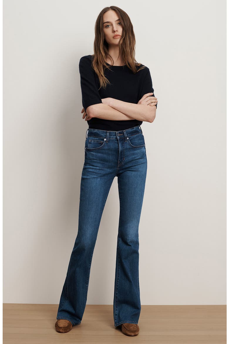 Beverly High Waist Skinny Flare Jeans, Alternate, color, BRIGHT BLUE