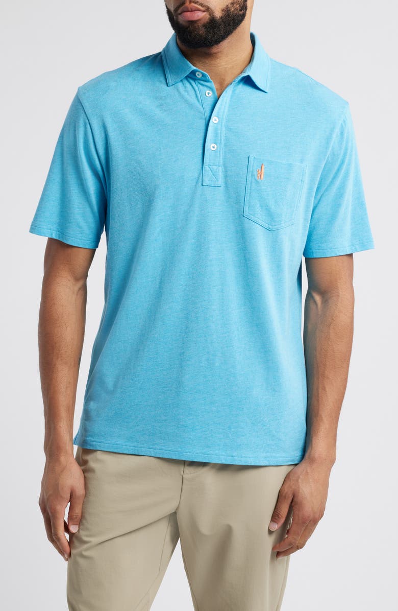 johnnie-O Heathered Original 2.0 Pocket Polo, Main, color, Maya