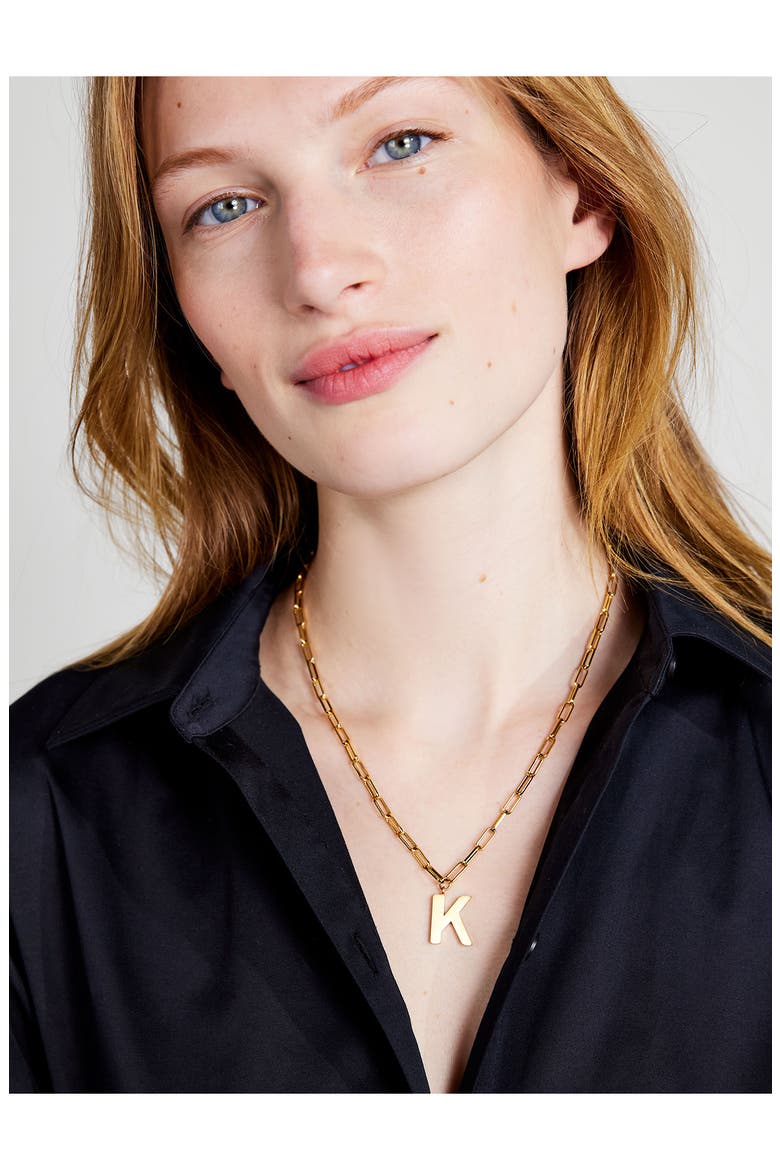 Initial Pendant Necklace, Alternate, color, S GOLD