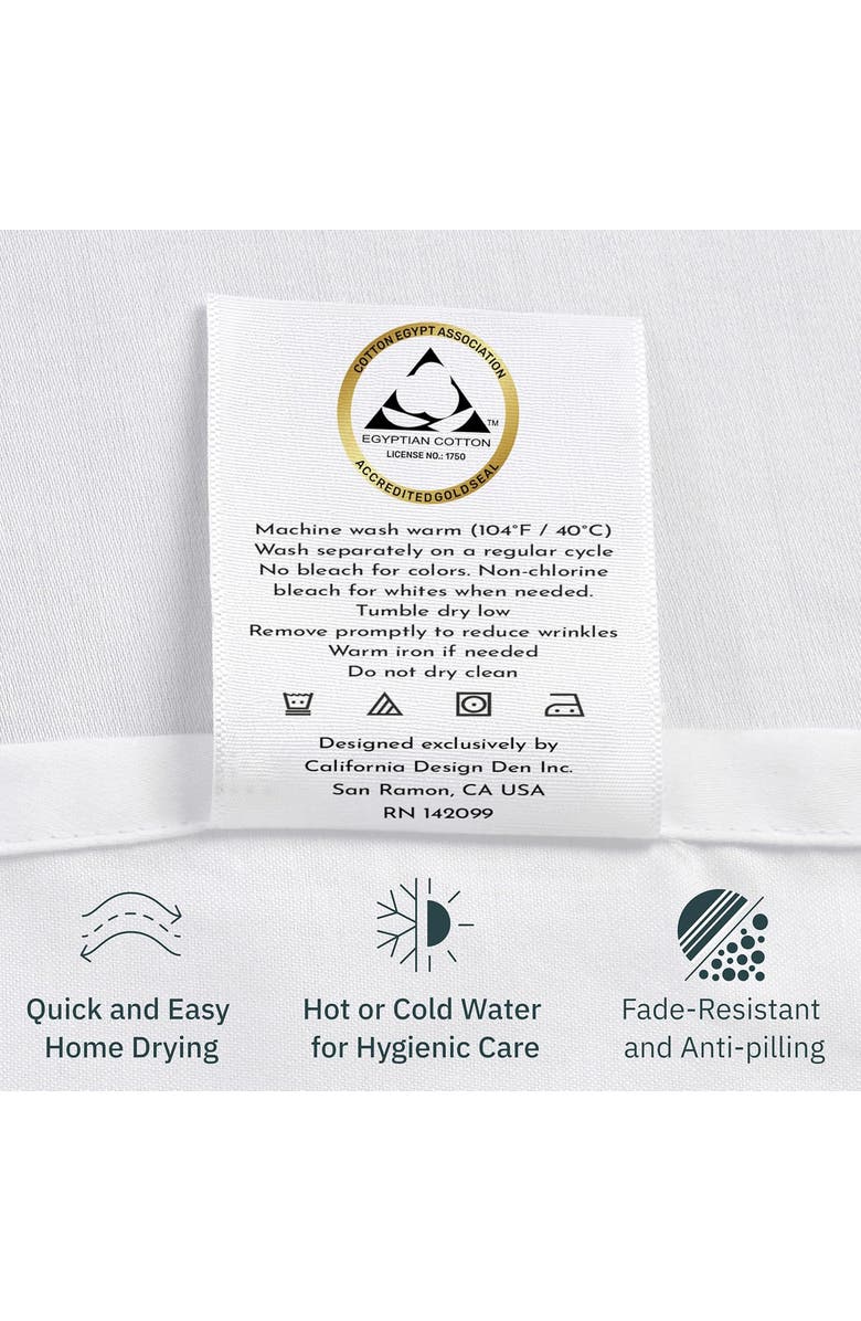 CALIFORNIA DESIGN DEN Set of 2 Pillowcases - Signature Comfort 100% Egyptian Cotton Percale, Alternate, color, Grey