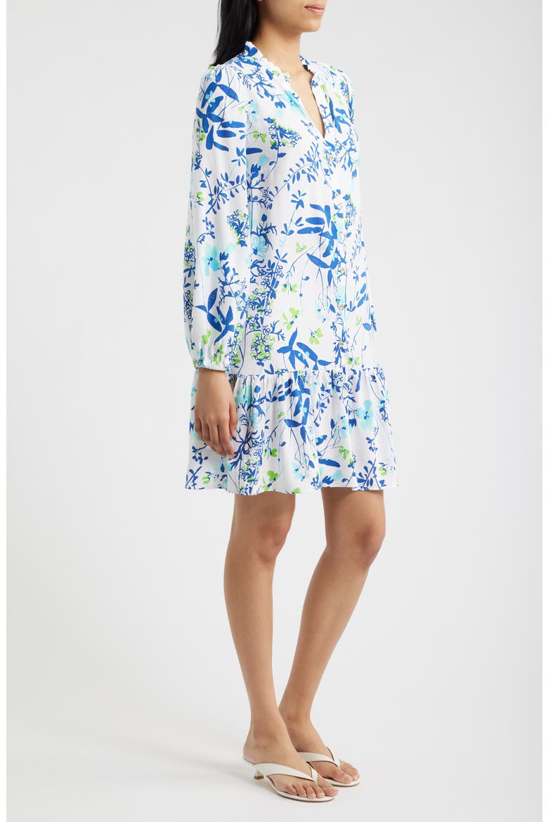 Shaley Print Long Sleeve Tunic Dress, Alternate, color, RESORT WHITE SEA BLOOMS