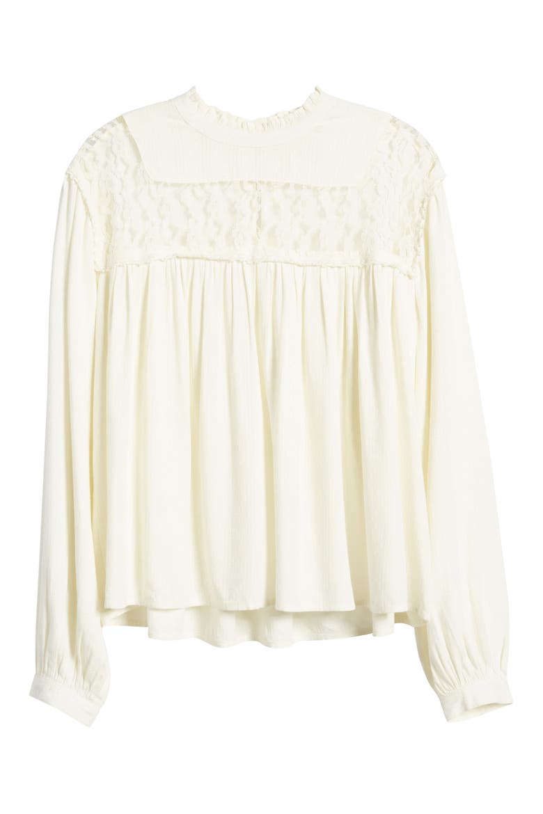 Lace Inset Top, Alternate, color, IVORY