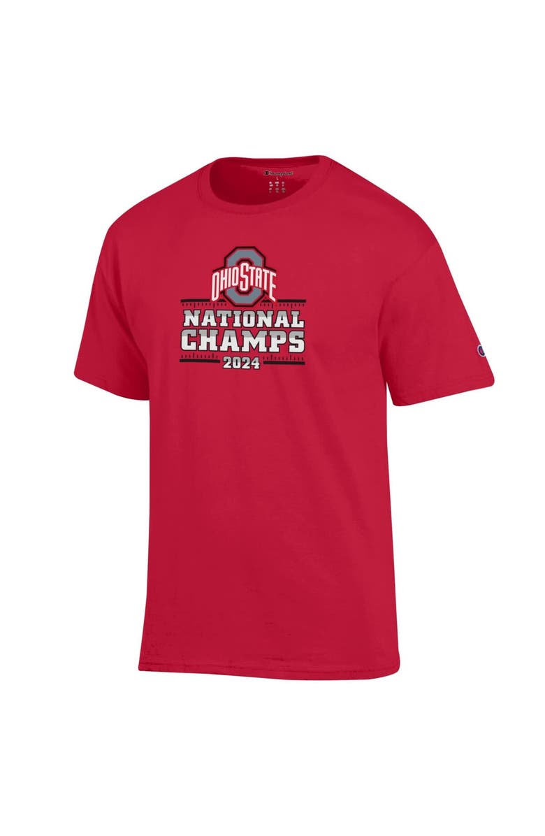 Champion Men's Champion Scarlet Ohio State Buckeyes College Football Playoff 2024 National Champions Schedule T-Shirt, Alternate, color, 