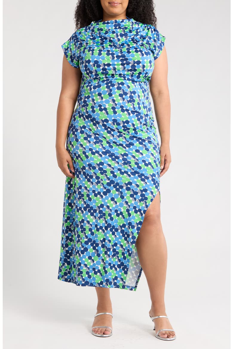Ruched Cap Sleeve Body-Con Dress, Main, color, BLUE