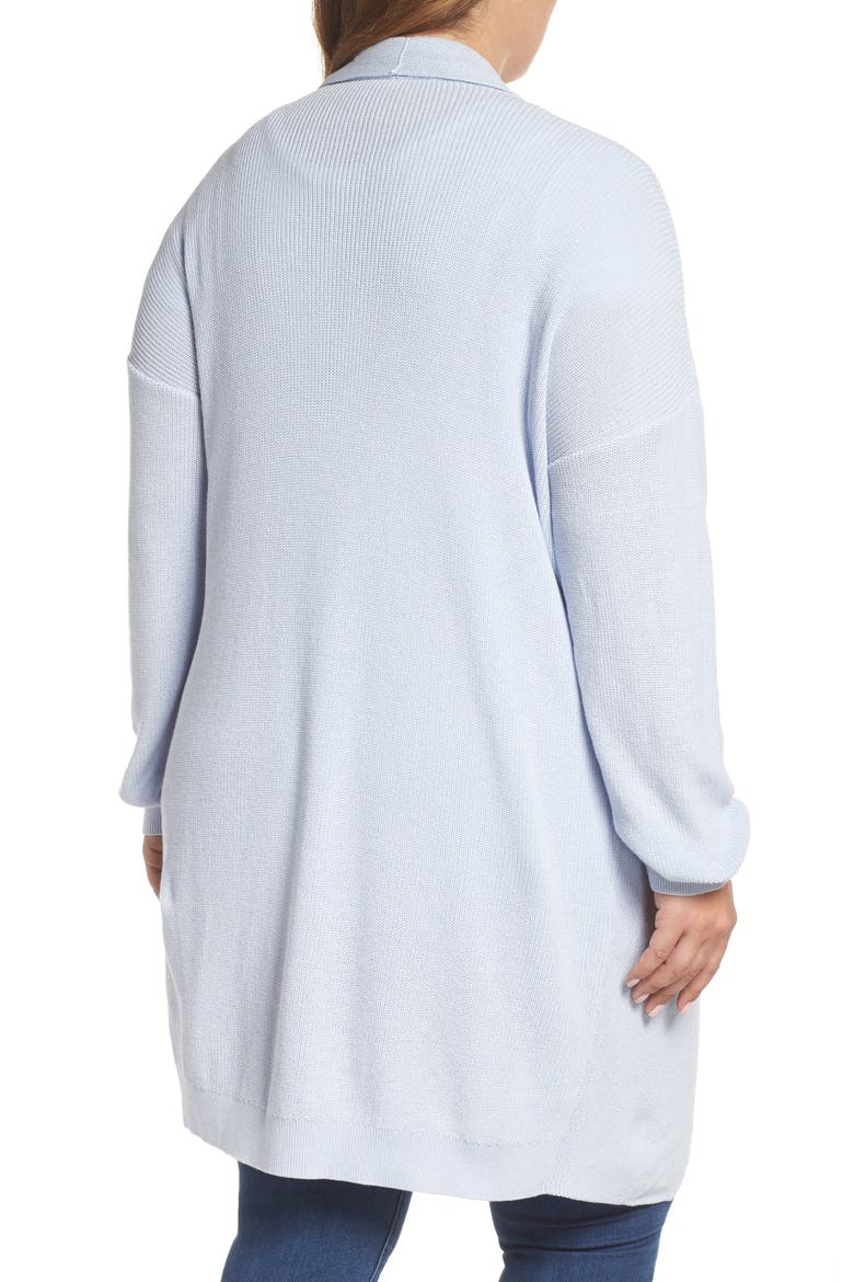 Stitch Curve Hem Cardigan, Alternate, color, BLUE FEATHER